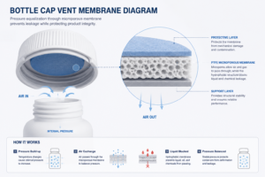 How ePTFE Vent Membranes Improve Chemical Packaging Safety Microporous ePTFE membrane structure