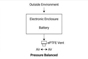 Electronics Electronics pressure equalization using ePTFE vent membrane
