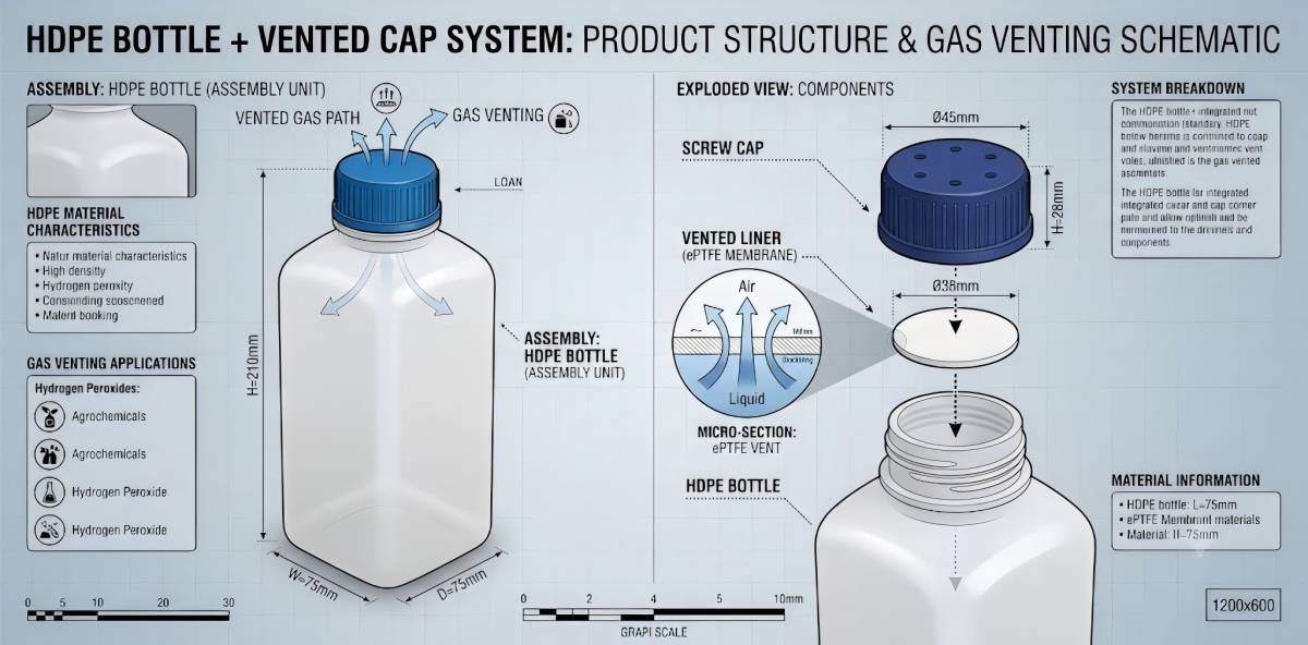 One Way Vent Liner Solution for Pressure Relief and Liquid Protection